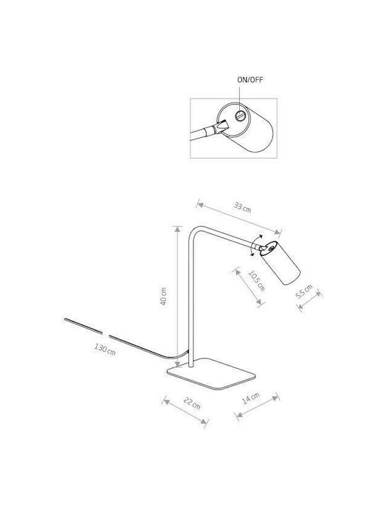 Nowodvorski Biurkowa Schreibtischlampe für Fassung GU10 in Gold Farbe