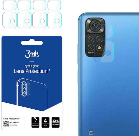 3MK Lens Protection 4pcs Protecție Cameră Tempered Glass Transparent pentru Redmi Note 11S