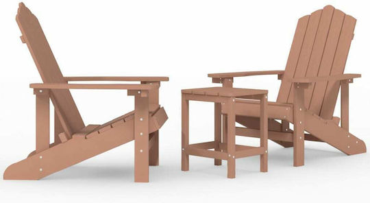 vidaXL Garten- und Outdoor-Möbelsets Wohnzimmer Typsatz für kleinen Balkon Adirondack 3 Stück Braune