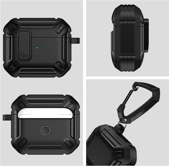 Tech-Protect X-Carbo Plastic Case with Keychain Black for Apple AirPods Pro