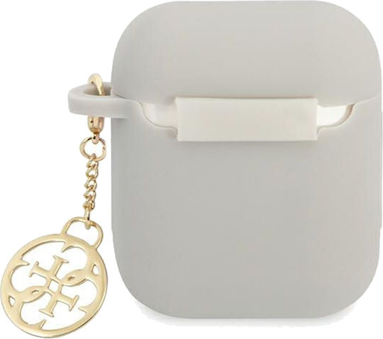 Guess Charm Hülle Silikon in Gray Farbe für Apple AirPods 1 / AirPods 2