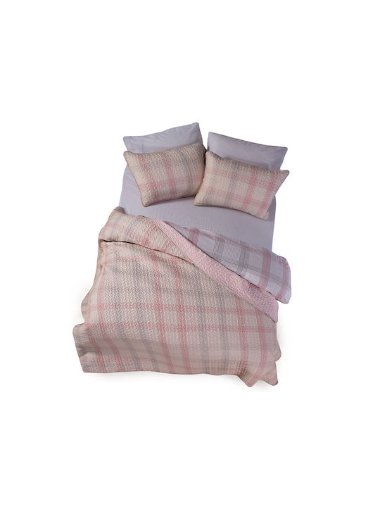 Nef-Nef Homeware Bradford Σετ Μαξιλαροθήκες με Φάσα Pink 52x72εκ.