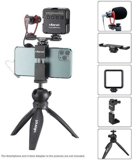 Ulanzi Ulanzi Phone Vlogging Super Extension Handy-Stative Griff Outfit 3 mit Aufhelllicht Schwarz
