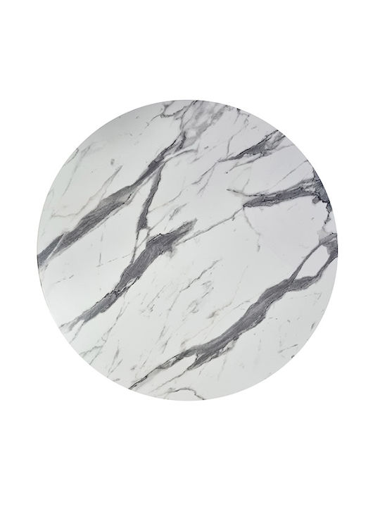 Zita Plus Carrara Στρογγυλή Επιφάνεια Τραπεζιού Werzalit Carrara 70x70x2.5cm 13.0015