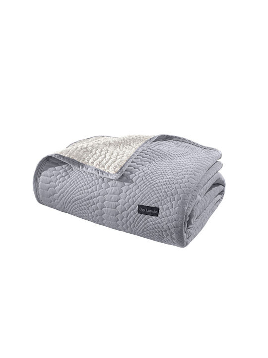 Guy Laroche Velvet Σετ Κουβέρτα Sherpa Υπέρδιπλη 220x240εκ. Silver