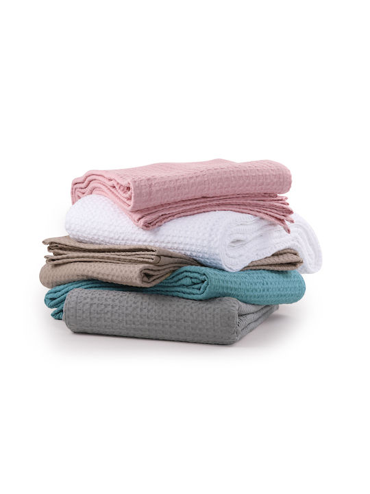 Nef-Nef Homeware New Golf Pique Double Blanket 220x240cm White