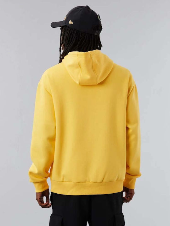 New Era Men's Sweatshirt with Hood and Pockets Yellow