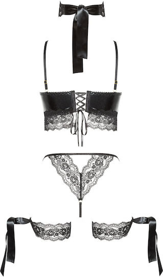 Beauty Night Shaquila Set Sexy Σετ Εσωρούχων με Δαντέλα Black 5τμχ