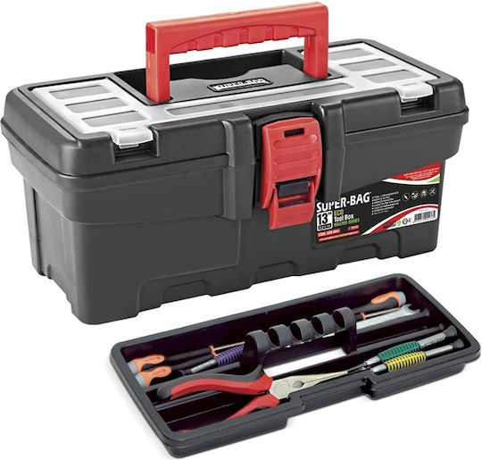 Asrin Handwerkzeugkasten Kunststoff mit Tabakdose B32xT15.8xH18.7cm