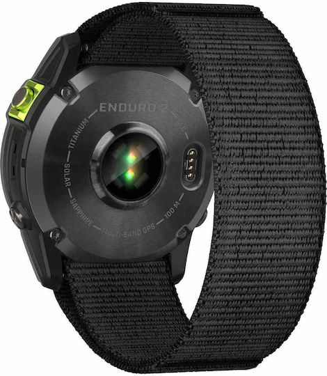 Garmin Enduro 2 Solar Titanium 51mm Αδιάβροχο Smartwatch με Παλμογράφο (Grey DLC Titanium with UltraFit Nylon Strap)