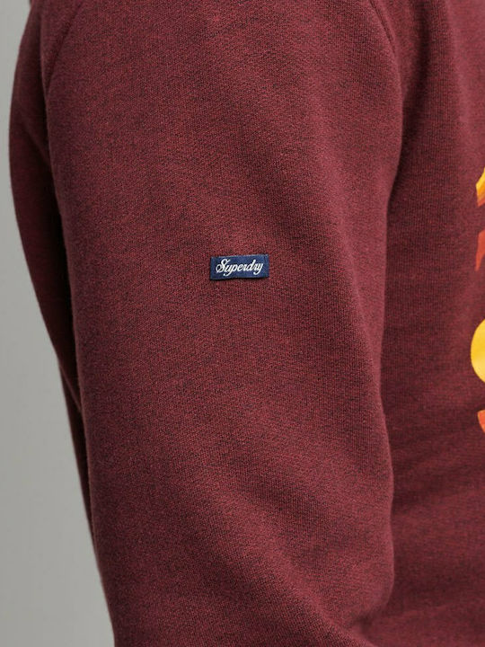 Sweatshirt with Hood Burgundy
