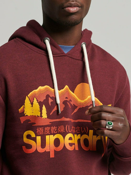 Sweatshirt with Hood Burgundy