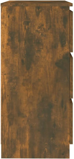 Wooden Chest of Drawers with 3 Drawers Smoked Oak 60x33.5x76cm