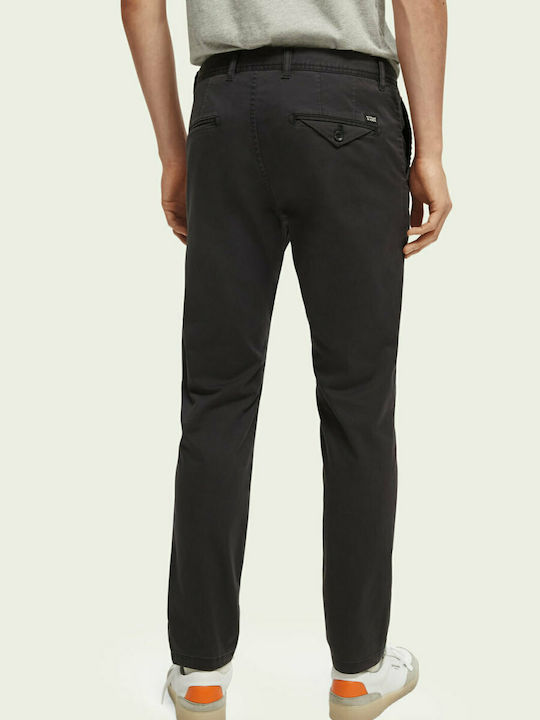 Scotch & Soda Pantaloni pentru bărbați Chino Elastice cu Croială Slim Gri