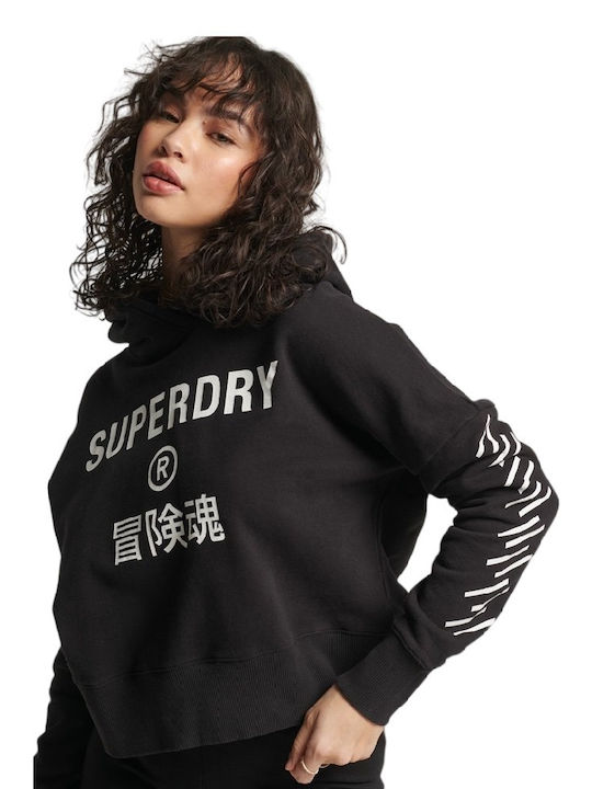 Superdry Женска суичър Худи Черно