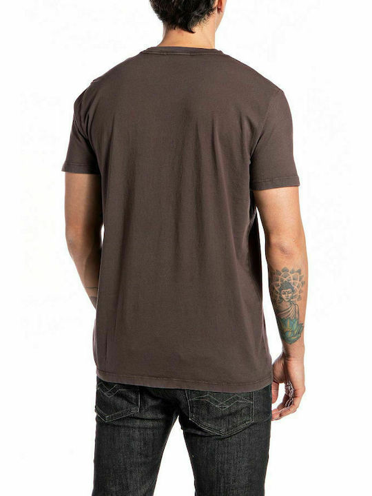 Replay Herren T-Shirt Kurzarm Braun