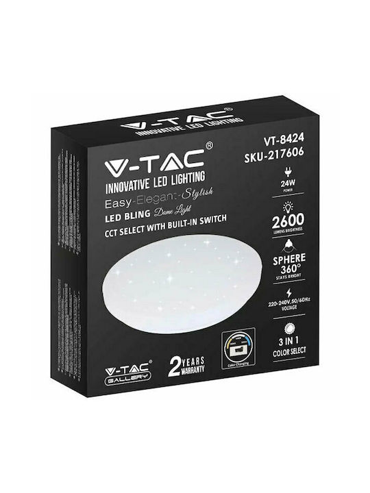 V-TAC Clasică De plastic Plafonieră de Tavan cu LED Integrat în culoare Alb 35buc