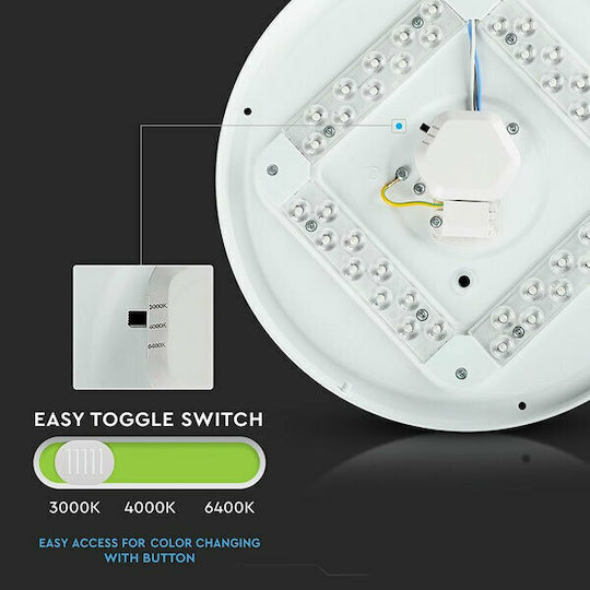 V-TAC Ceiling Mount Light 35cm White with Integrated LED