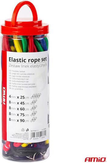 Elastic Straps 4mmx25cm 4 Pieces 8mmx45cm 2 Pieces 8mmx60cm 2 Pieces 8mmx75cm 2 Pieces 8mmx90cm 2 Pieces Amio 12 Pieces