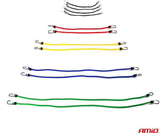 Elastic Straps 4mmx25cm 4 Pieces 8mmx45cm 2 Pieces 8mmx60cm 2 Pieces 8mmx75cm 2 Pieces 8mmx90cm 2 Pieces Amio 12 Pieces