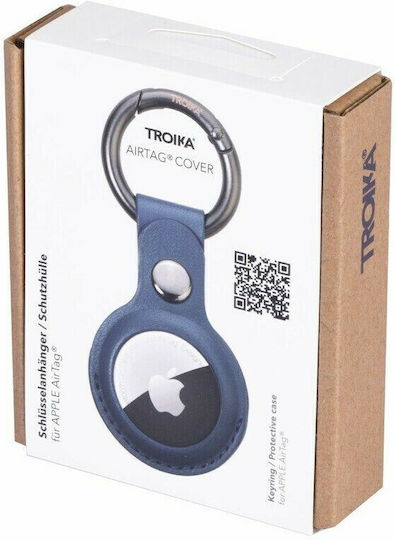 Troika KR21-20 RD Keychain Case Artifcial Leather for AirTag Dark Blue