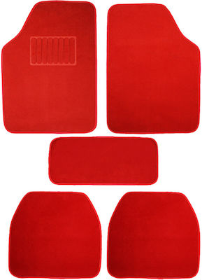 Auto Gs Set of Front and Rear Mats Universal 5pcs from Carpet Red