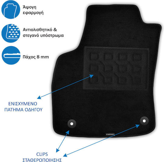 Cik Set of Front and Rear Mats 4pcs for Ford EcoSport 2017 Black