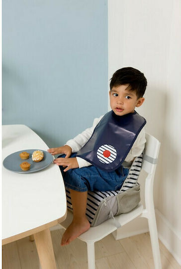 Baby to Love Σαλιάρα Υφασμάτινη με Αυτοκόλλητο Stripes Blue 2τμχ