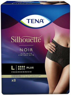 Tena Silhouette Noir Plus Incontinence Underwear Large Black 8pcs