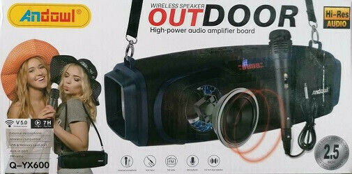 Andowl Ηχείο Karaoke με Ενσύρματo Μικρόφωνο Q-YX600 Q-YX600 Μαύρο