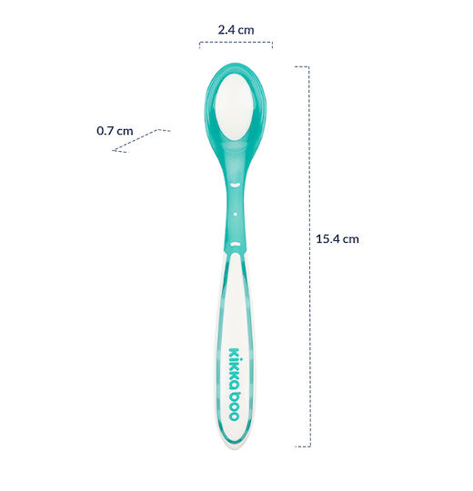 Kikka Boo Baby Set with Spoons Boo with Temperature Indicator made of Silicone for 6+ months Mint 2pcs