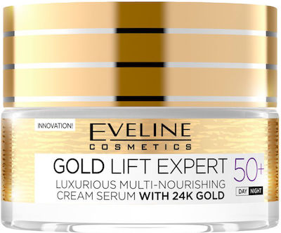 Eveline Gold Lift Expert 50+ Αnti-aging Day/Night Cream Suitable for All Skin Types 50ml