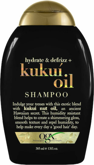 OGX Hydrate & Defrizz + Kukui Oil Σαμπουάν Αναδόμησης/Θρέψης & Ενυδάτωσης για Φριζαρισμένα Μαλλιά 385ml