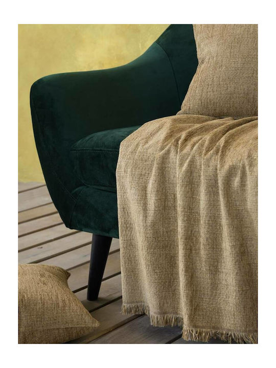 Nima Estera Three-Seater Sofa Throw Chenille 180x300cm Mustard Beige