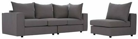 Monza Γωνιακός Καναπές με Δεξιά Γωνία Γκρι 265x195x98εκ.