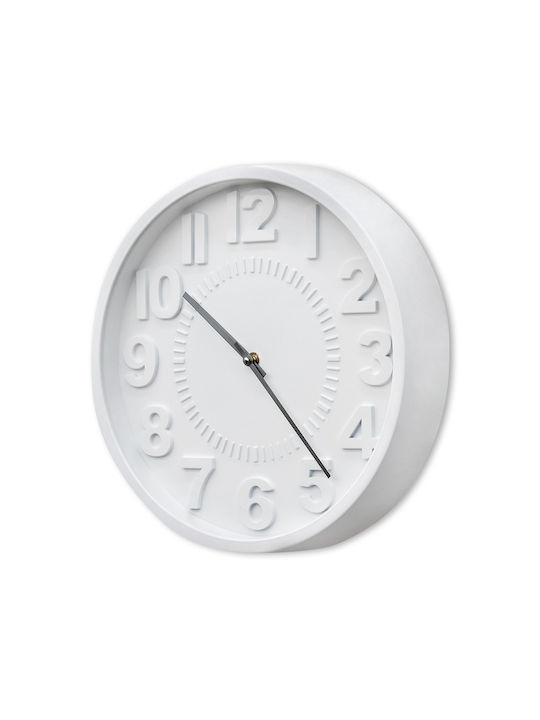 Homeplus Wall Clock Plastic Λευκό Ø41cm