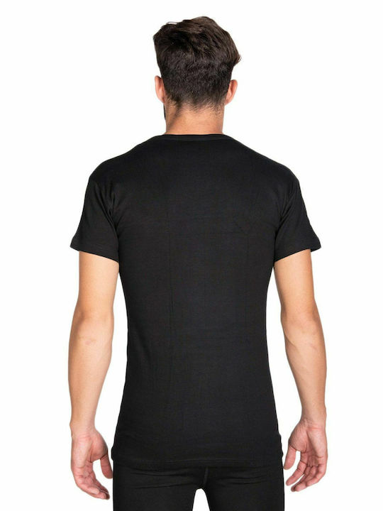 Men's Undershirt Short-sleeved in Black Color