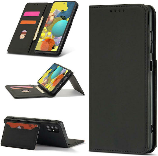 Hurtel Magnet Card Wallet Δερματίνης Μαύρο (Galaxy A12)