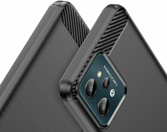 Hurtel Carbon Back Cover Σιλικόνης Μαύρο (Realme C31)