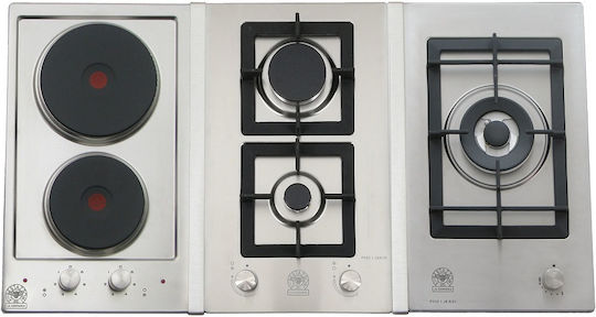 La Germania Gas Cooktop Autonomous Inox 92.7x51εκ. Silver