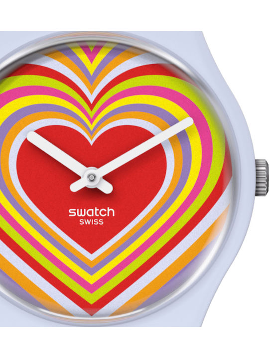 Swatch Groovy Love Men's Watch 34mm Battery with Rubber Strap