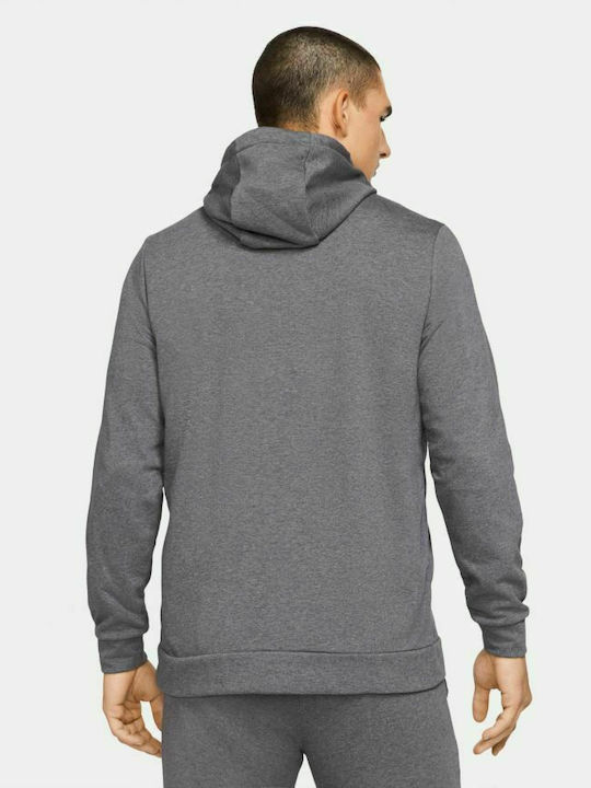 Nike Training Men's Sweatshirt Jacket Dri-Fit with Hood and Pockets Gray