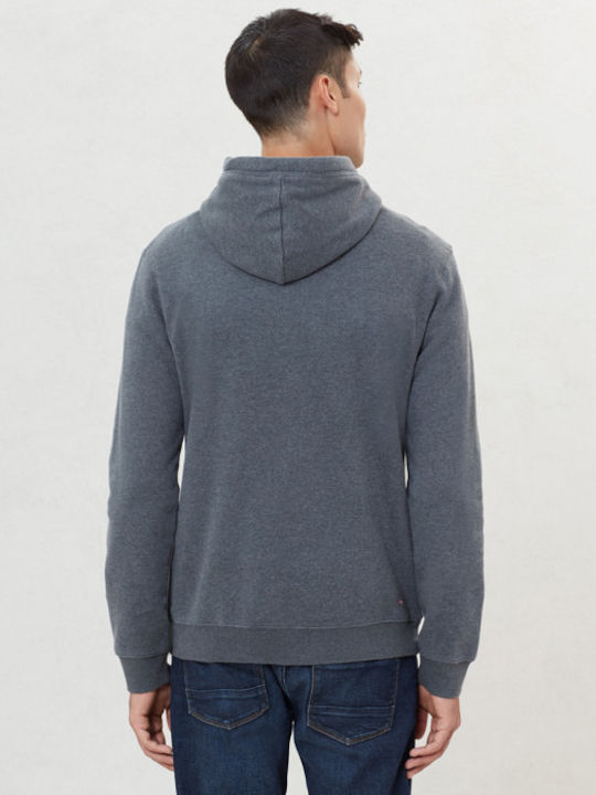 Napapijri Berthow Men's Sweatshirt with Hood & Pockets Dark Grey Melange