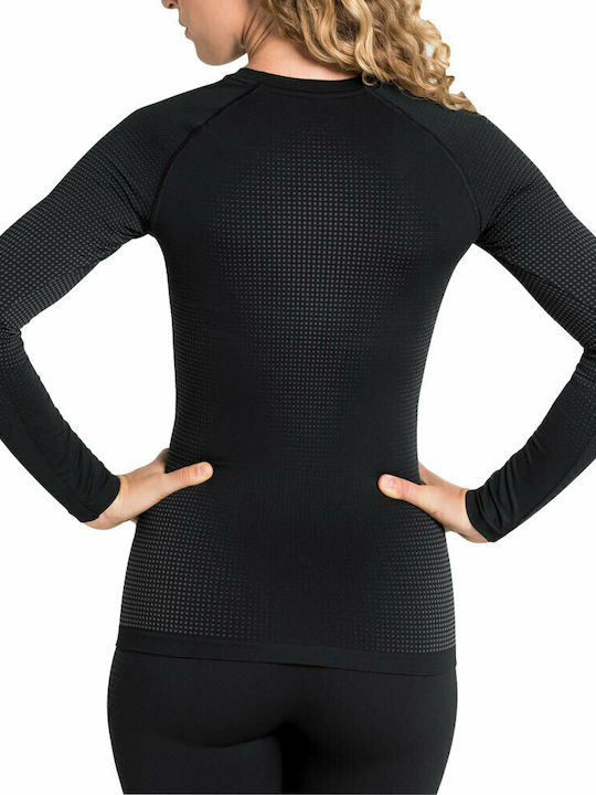 Odlo Performance Warm Eco Bl Bluza termică pentru femei cu mâneci lungi Compresie Negru