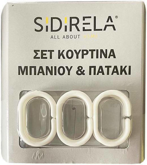 Sidirela Κουρτίνα Μπάνιου Υφασμάτινη 180x180 cm Λευκή Sidirela Κουρτίνα Μπάνιου Υφασμάτινη 180x180 cm Λευκή