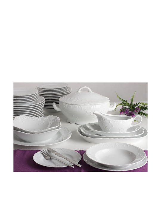 Έμφαση Rococo Dinnerware Set White