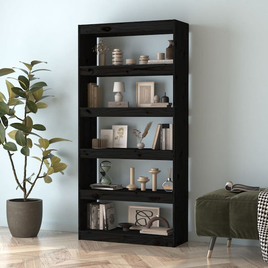 Bibliothek Schwarz 80x30x167,4cm