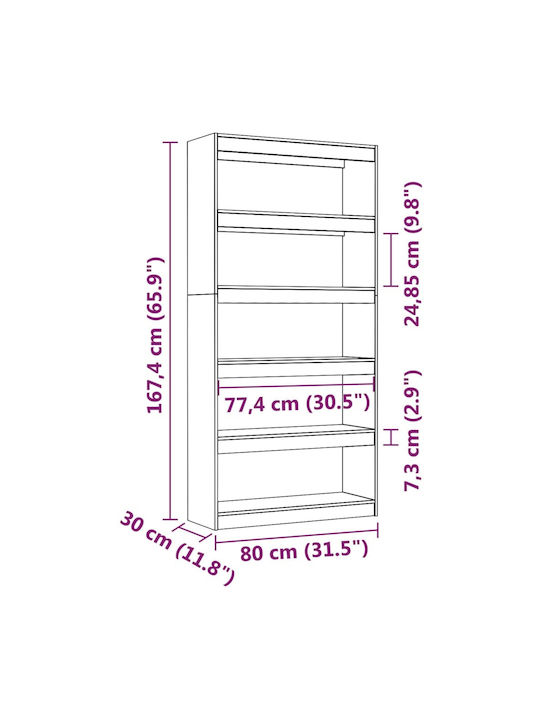 Етажерка 80x30x167.4см.