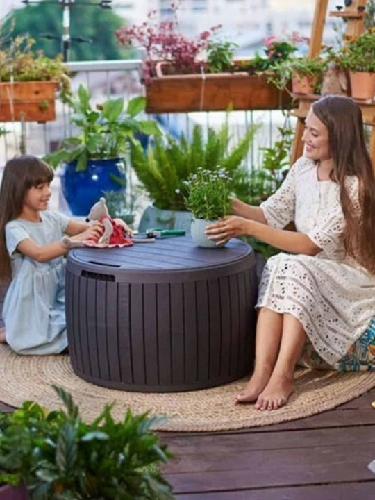 Keter Polypropylene Outdoor Storage Box Circa 140lt Wood 68x68x43.5cm