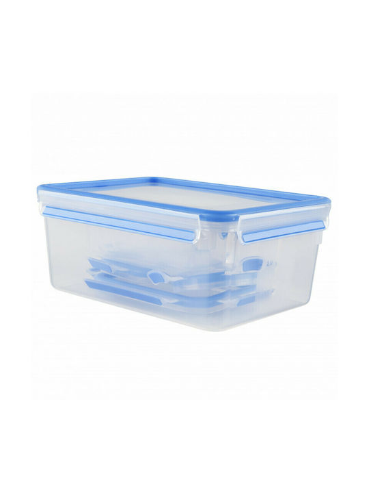 Emsa Clip & Close Lunchbox Kunststoff Transparent/Blue Geeignet für die Mikrowelle 40cm 5Stück